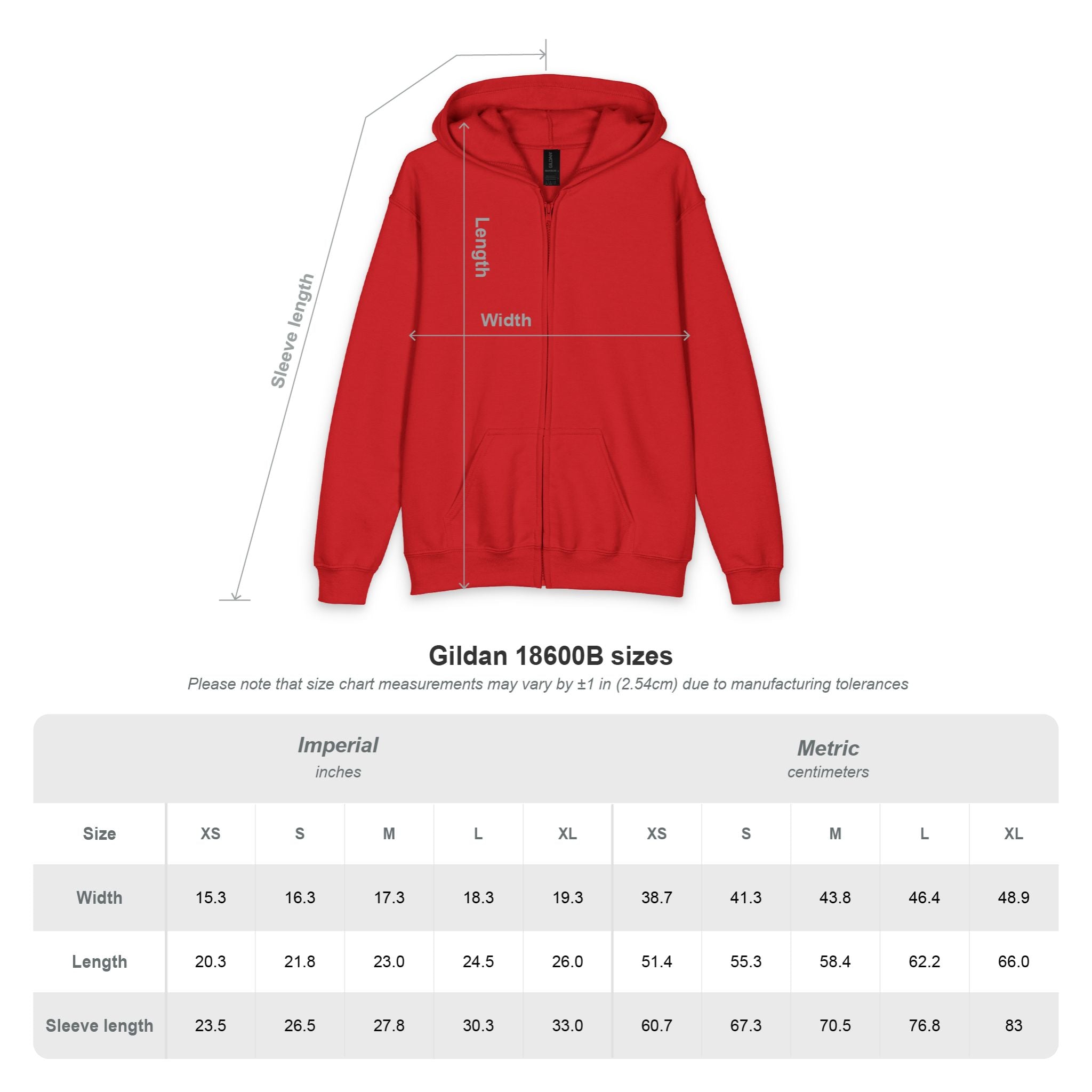 Youth Red Zipped Hoodie — Minimal 'LOVE' Chest Print