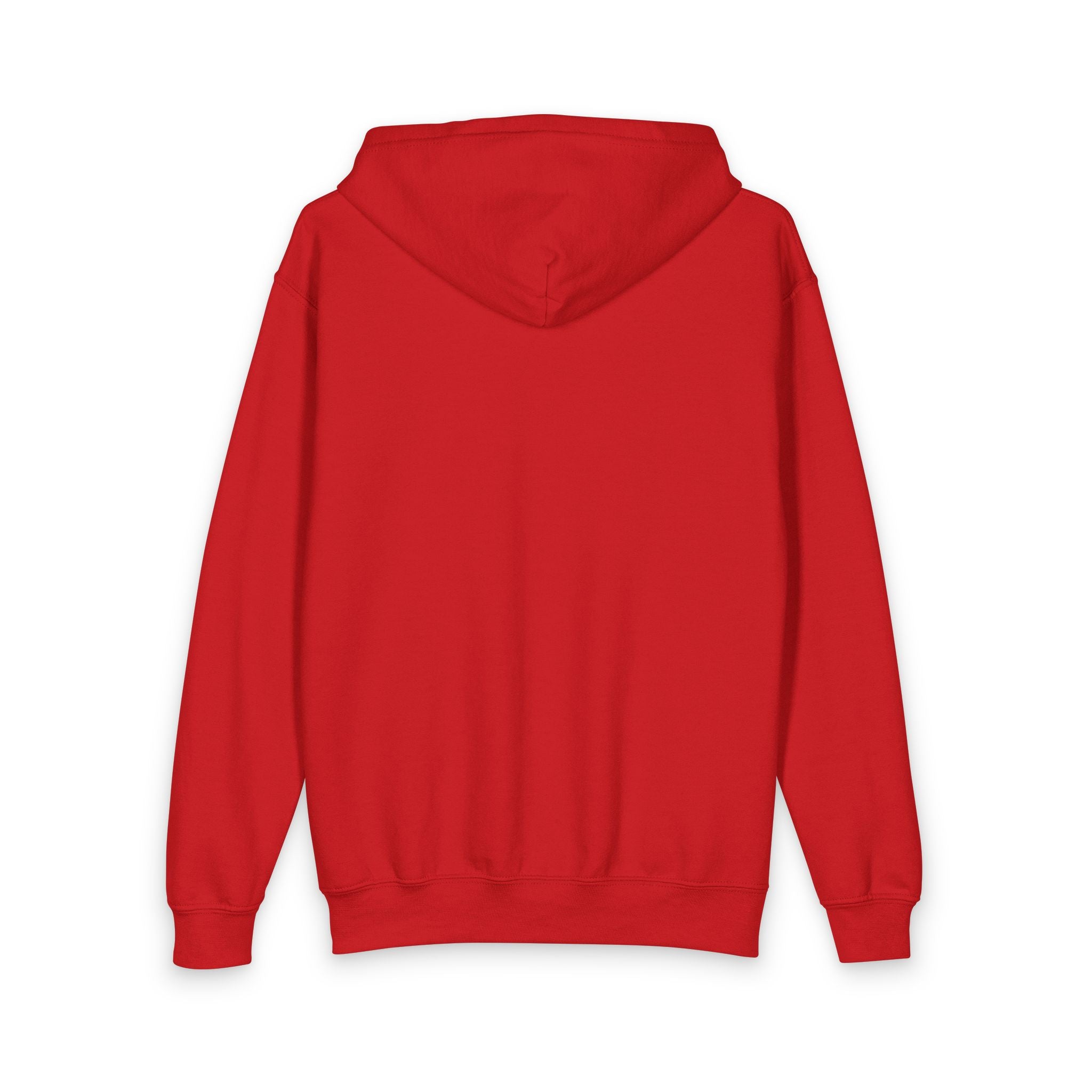 Youth Red Zipped Hoodie — Minimal 'LOVE' Chest Print