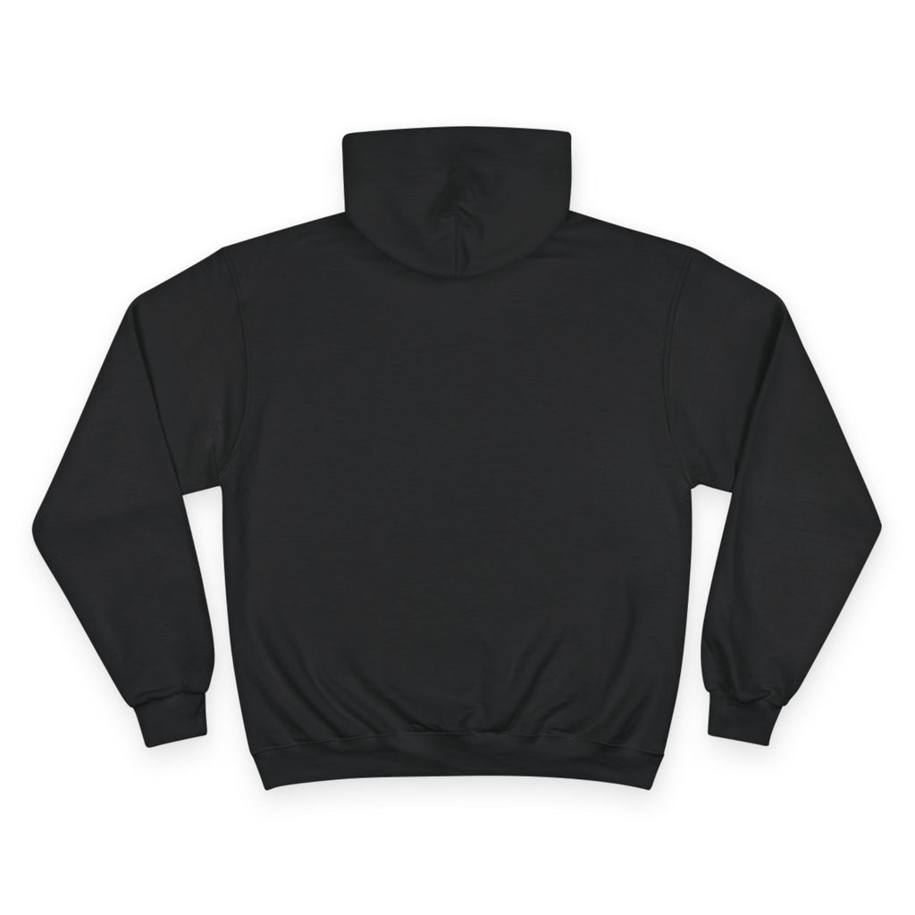 Black Embossed 'Champion' Hoodie - Minimal Streetwear Pullover