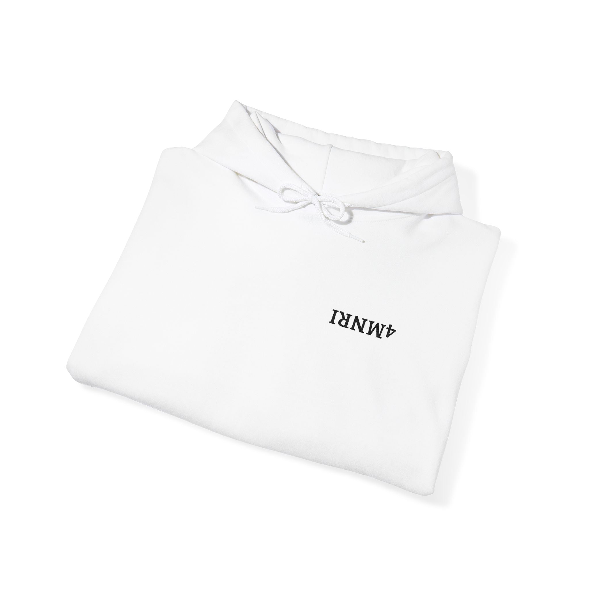 Minimal 'AMNRL' Hoodie — White Casual Pullover