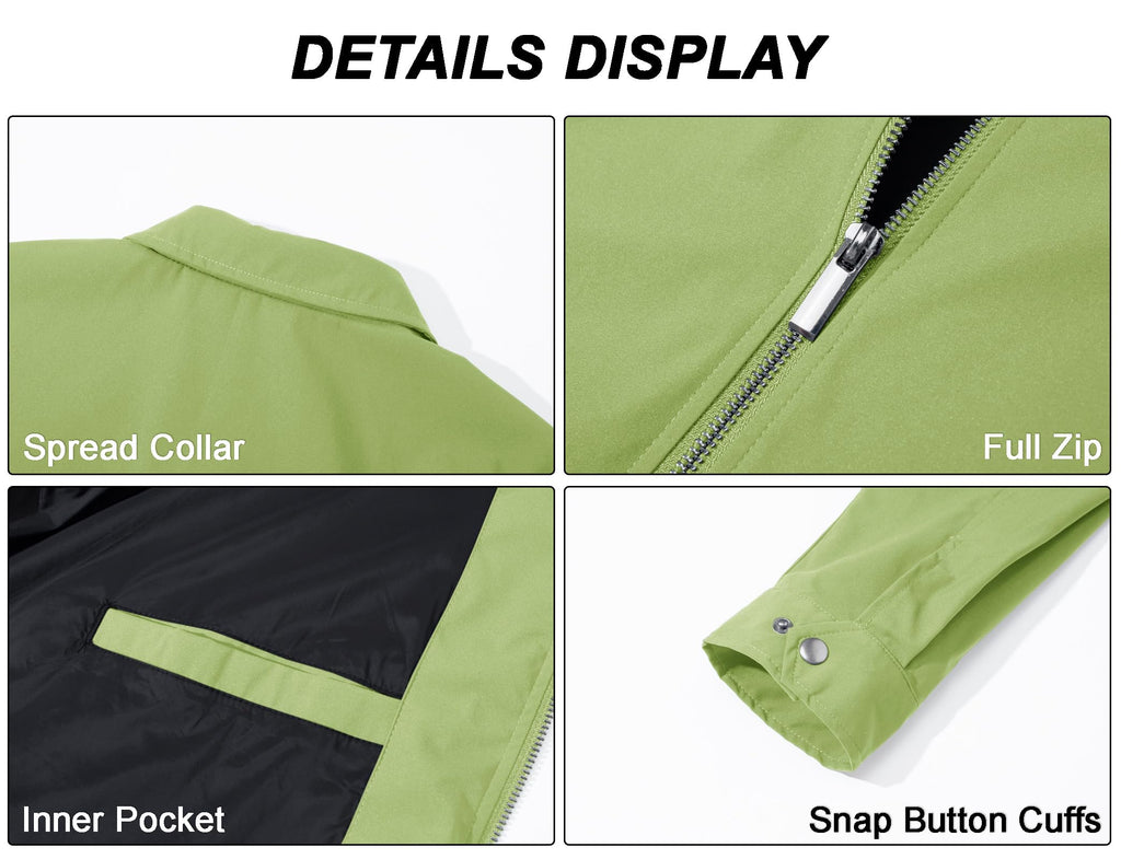 MAGCOMSEN Black Jacket Lightweight Windbreaker Spring Fall Jackets Zip Up Light Coat Business Casual Jacket with Pockets,S