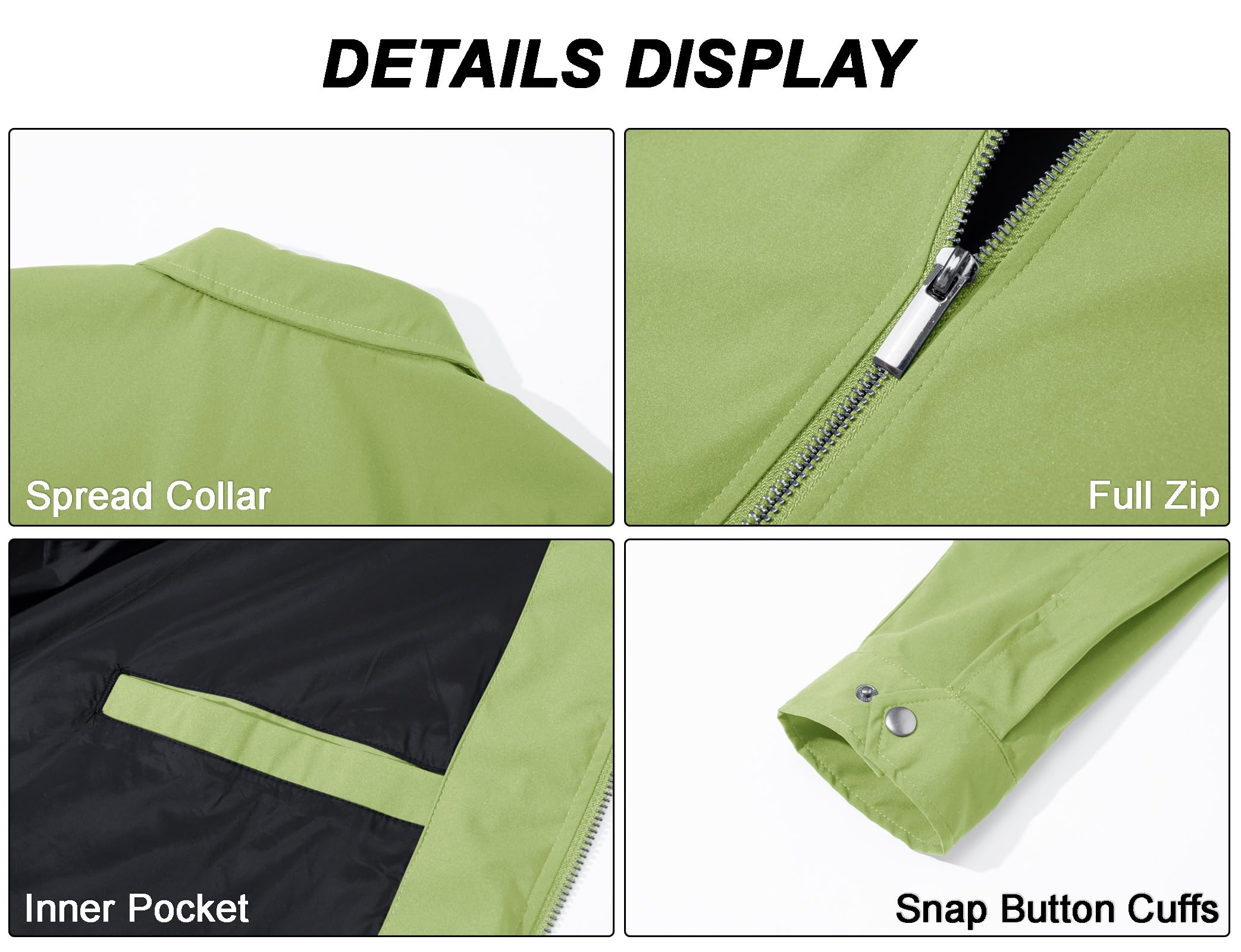 MAGCOMSEN Black Jacket Lightweight Windbreaker Spring Fall Jackets Zip Up Light Coat Business Casual Jacket with Pockets,S