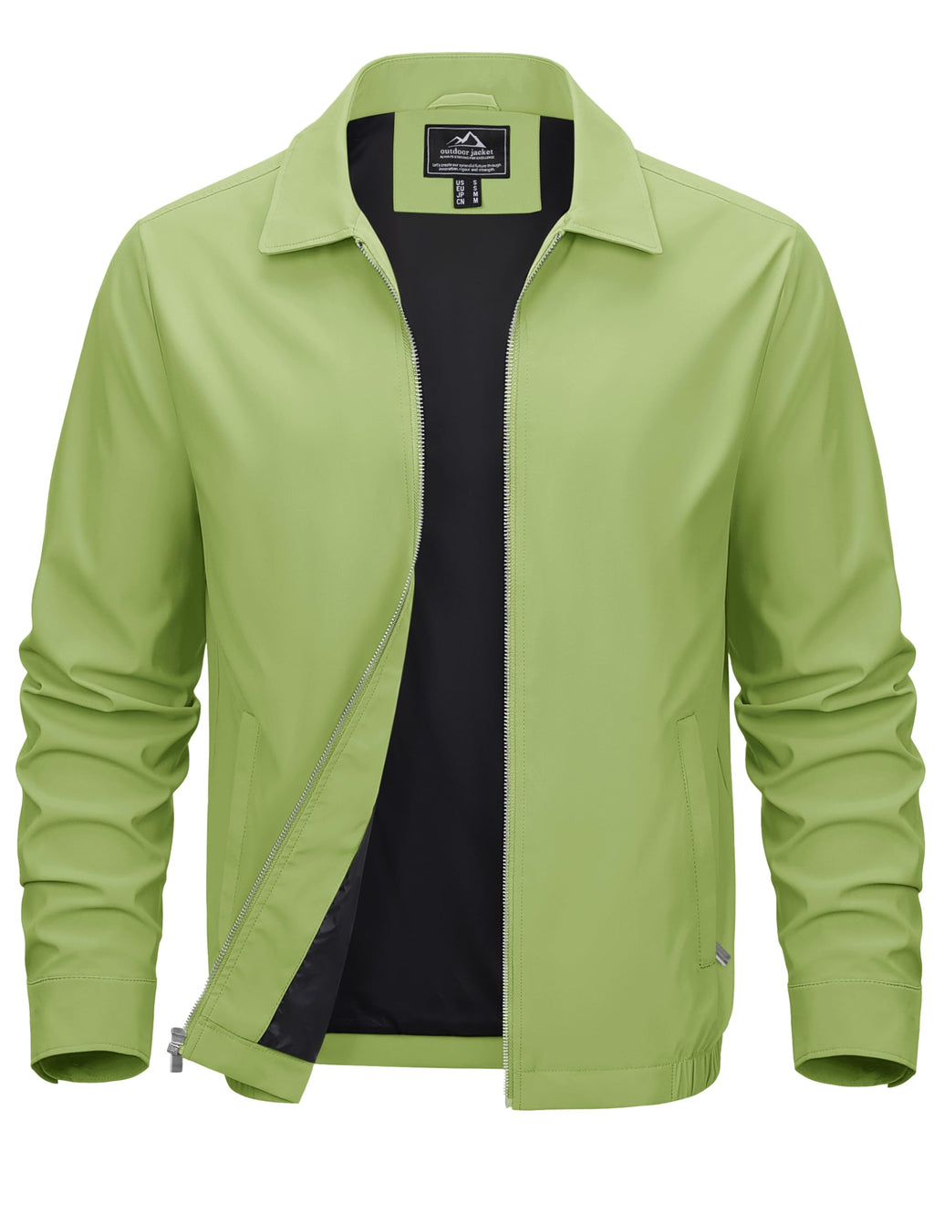 MAGCOMSEN Black Jacket Lightweight Windbreaker Spring Fall Jackets Zip Up Light Coat Business Casual Jacket with Pockets,S