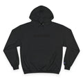 Black Embossed 'Champion' Hoodie - Minimal Streetwear Pullover